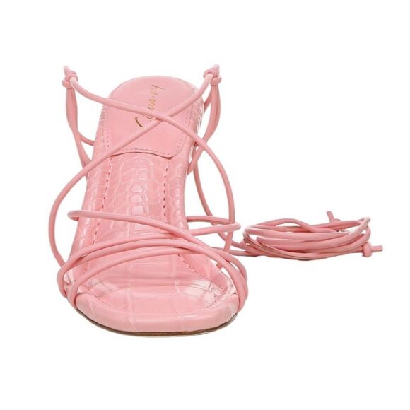 NWT CIRCUS NY BY SAM EDELMAN PINK BLANCHE LACE-UP SANDAL HEELS WOMENS SIZE 8 - Picture 4 of 11